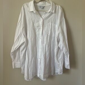 Oversized white boyfriend shirt/blouse